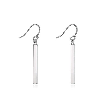 Orecchini pendenti a barra verticale in titanio puro Limerencia, orecchini leggeri ipoallergenici adatti a orecchie sensibili donna (30 mm, colore argento)