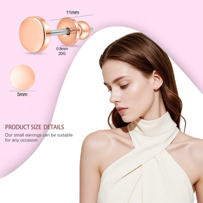 Limerencia Titan-Ohrstecker, F136 implantatgeeignetes Reintitan-Ohrstecker in 3 mm/4 mm, nickelfrei und hypoallergen für Damen, Herren und empfindliche Ohren
