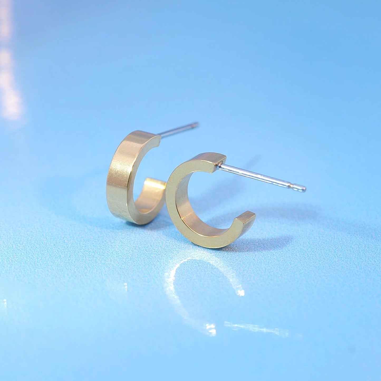 Half Hoop Huggie Earrings for Women,Huggie Earring Featuring Open Hoop Design, F136 Implant Grade Titanium Jewelry for Multiple Piercings