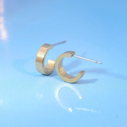 Half Hoop Huggie Earrings for Women,Huggie Earring Featuring Open Hoop Design, F136 Implant Grade Titanium Jewelry for Multiple Piercings