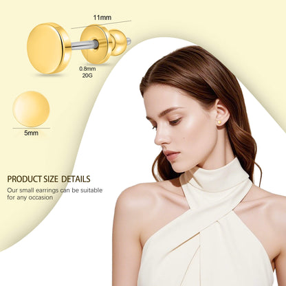 Limerencia Titan-Ohrstecker, F136 implantatgeeignetes Reintitan-Ohrstecker in 3 mm/4 mm, nickelfrei und hypoallergen für Damen, Herren und empfindliche Ohren