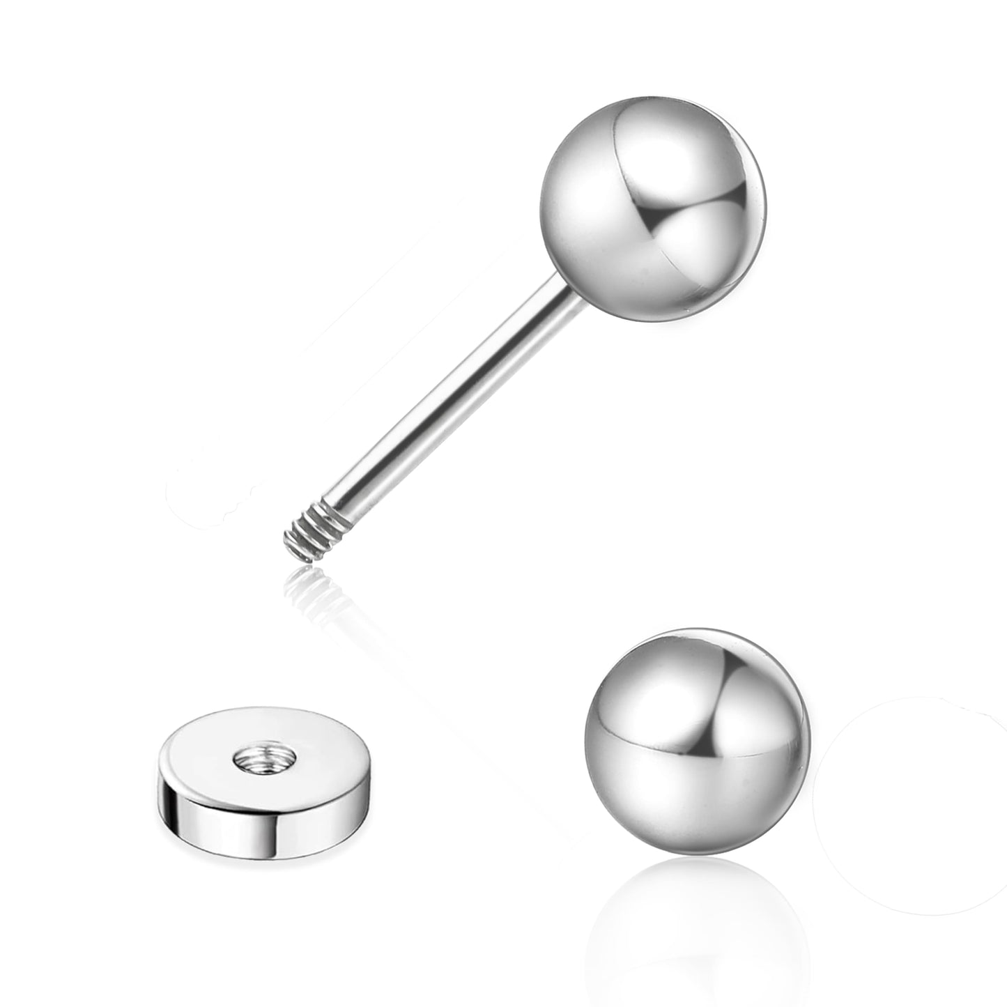 Limerencia Pendientes Hipoalergénicos de Titanio G23 Grado Implante con Cierre de Rosca para Tragus 20G, Poste Perforador Helix F136 para Orejas Sensibles, Cartílago 