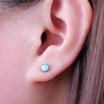 Limerencia Ohrringe aus reinem Titan, hypoallergen | Opal-Ohrstecker | Minimalistisch, Implantatqualität | Für empfindliche Ohren, filigraner Schmuck