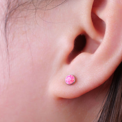 Limerencia Ohrringe aus reinem Titan, hypoallergen | Opal-Ohrstecker | Minimalistisch, Implantatqualität | Für empfindliche Ohren, filigraner Schmuck