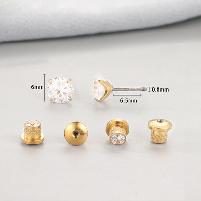 Limerencia Moissanite Stud Earrings, F136 Titanium Screw Back Earrings, D Color VVS1 Clarity Lab-created Moissanite Earrings, Hypoallergenic G23 Pure Titanium for Women Men Sensitive Ears