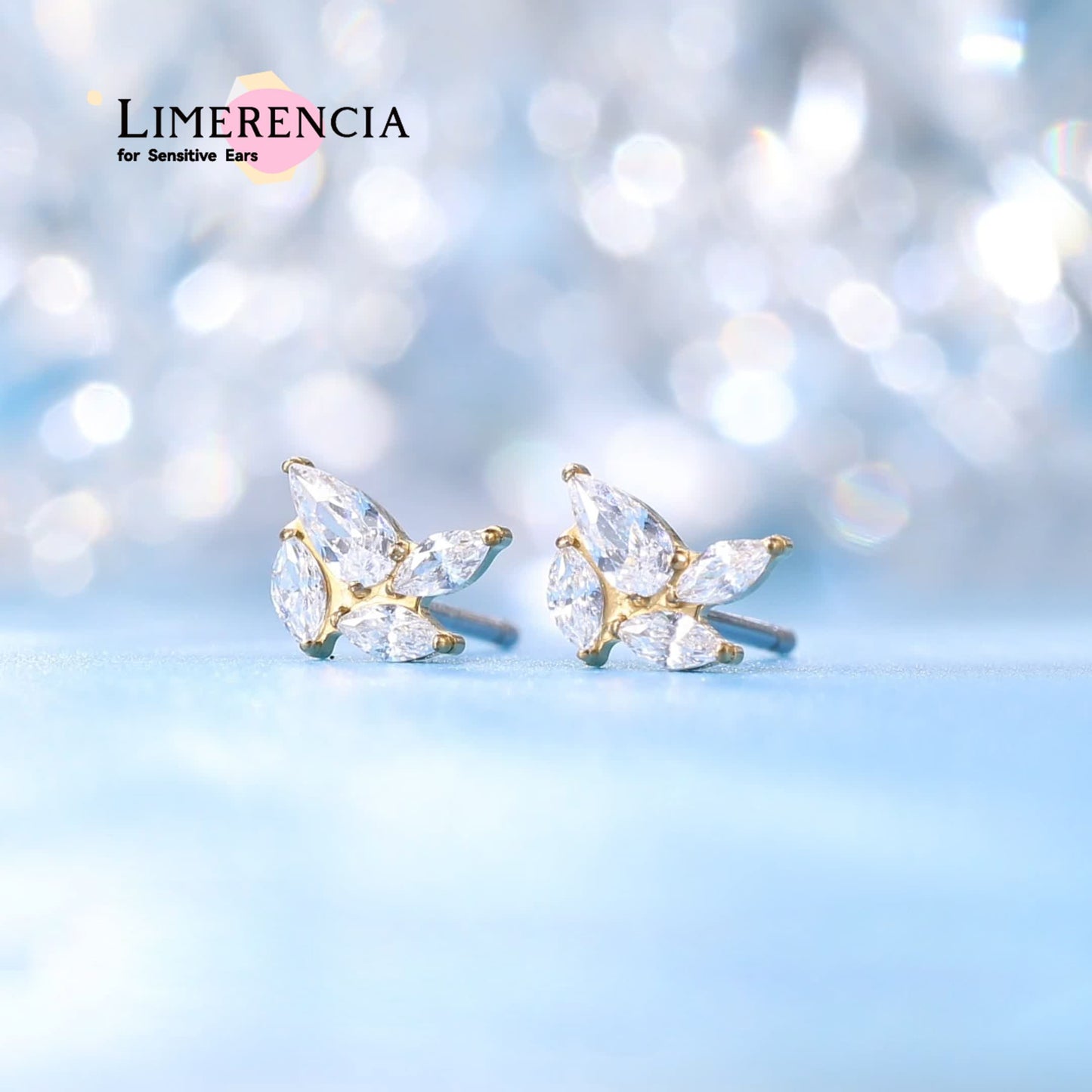 Orecchini borchia titanio puro F136 ipoallergenici Limerencia, orecchini zircone delicati G23 per donne orecchie sensibili (Mulino a vento zircone)