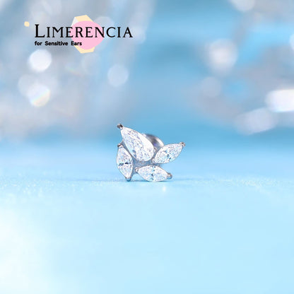 Limerencia Piercing Mulino a Vento in Titanio ASTM F136 18G, Orecchino a Perno Retro Piatto con Filettatura Interna 6mm 8mm 10mm per Trago, Helix, Conchiglia, Cartilagine, Naso e Labbro – 1 Pezzo