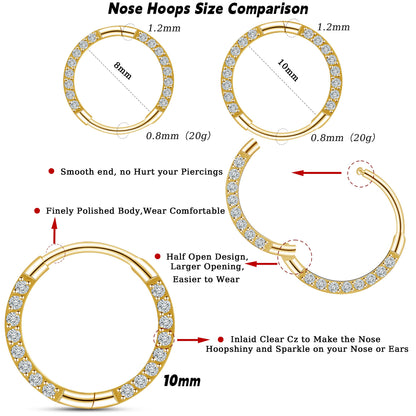 Anneau de nez en titane Limerencia, anneau de nez en titane zirconium 20G, boucle d'oreille pour cartilage, anneau de septum, piercing tragus, conque, hélice, daith et lèvre, bijoux pour femme et homme