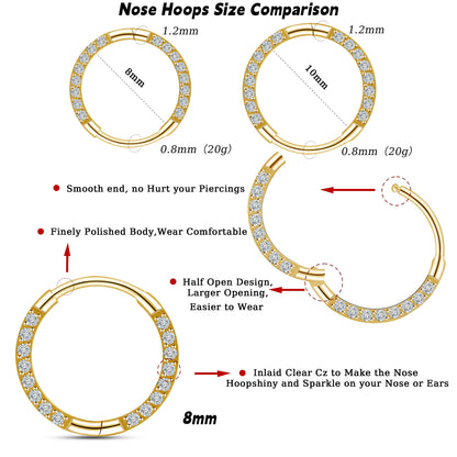 Anneau de nez en titane Limerencia, anneau de nez en titane zirconium 20G, boucle d'oreille pour cartilage, anneau de septum, piercing tragus, conque, hélice, daith et lèvre, bijoux pour femme et homme