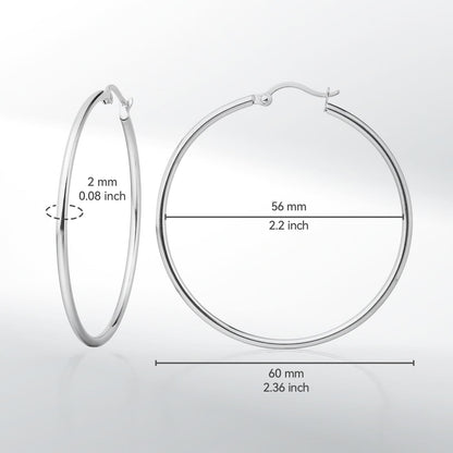TitanHeart Titan-Creolen Hypoallergen – Reines Implantat-Titan G23 Leichte Große Creolen für Damen mit empfindlichen Ohren 