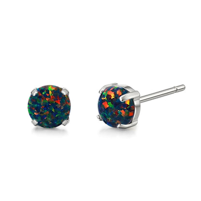 Limerencia G23 Hypoallergene Ohrstecker aus reinem Titan, Opal-/Mondstein-/Katzenaugen-/Blau-Türkis-Ohrstecker, F136 Implantatqualität | Filigraner Schmuck für empfindliche Ohren (5 mm, schwarzer Opal)