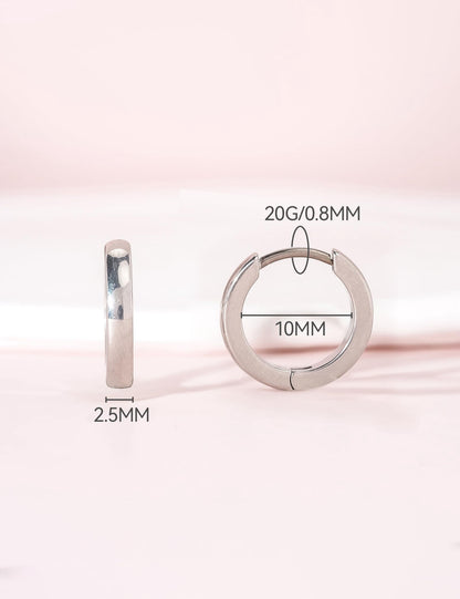 Titanium Hoop Earrings for Women Men, 14K White Gold Plated, Hypoallergenic Earrings for Men, Cartilage Hoop Earrings, Tragus Helix Piercing Jewelry