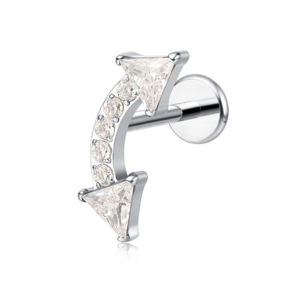 limerencia F136 Hypoallergener Titan 20g 6mm 8mm Flacher Stecker | G23 Implantatqualität Press Fit Gewindelose Ohrringe Push Pin Tragus Knorpel Helix Conch Medusa Labret Piercing Schmuck (Climber 1 Stück)