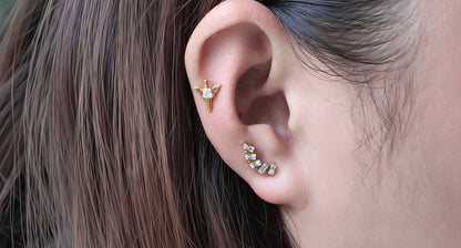 limerencia Joyería para Piercings de Titanio Hipoalergénico - 18G 6mm 8mm 10mm Para Tragus, Hélice, Caracola, Cartílago, Nariz, Labio, F136 Grado Implante Parte Trasera Plana Pendientes de Tuerca Roscados Internamente (azul)