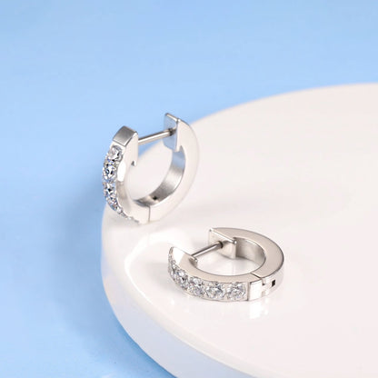 Limerencia Titanium Jewelry Hoop Earrings, 5A Cubic Zirconia, Titanium, for Women Sensitive Ears