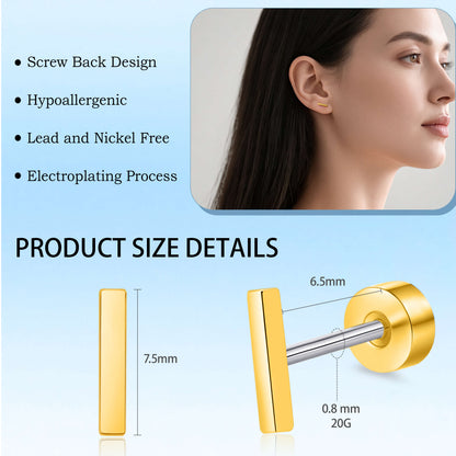 Limerencia Titan Steckohrringe, F136 Implantat-Titanohrringe für Damen und Herren mit empfindlichen Ohren
