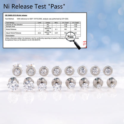 Limerencia Hypoallergener Reintitan G23 Zweiseitiger Zirkonia-Ohrstecker mit Schraubverschluss 20G für Helix Knorpel Tragus Ohrläppchen F136 Piercingstecker für empfindliche Ohren (2 mm)