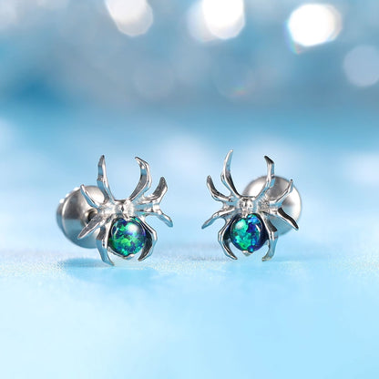 Limerencia Pendientes Hipoalergénicos de Titanio Grado Implante G23 con Cierre de Rosca Tragus 20G Helix Poste de Piercing F136 para Orejas Sensibles Cartílago (araña)