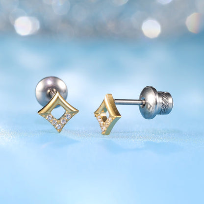 Orecchini a vite in titanio implantabile G23 ipoallergenici Limerencia, piercing quadrato 20G F136 per cartilagine, trago ed elica orecchio sensibile