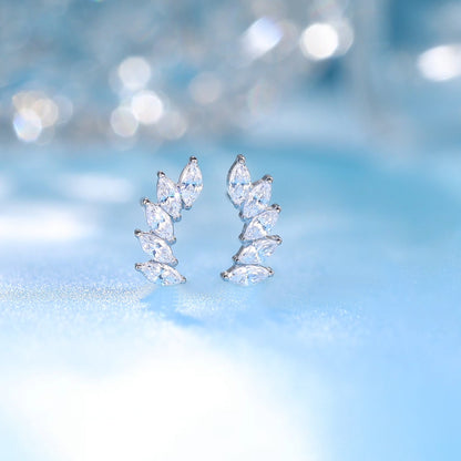 Limerencia F136 Pure Titanium Hypoallergenic Implant Grade Studs, G23 Small Dainty Cubic Zirconia Earrings for Women's Sensitive Ears(Climber Crawler)