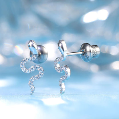 Pendientes Limerencia Hipoalergénicos de Titanio G23 de Grado Implante con Cierre de Rosca Tragus 20G Hélice F136 Piercing para Orejas Sensibles Cartílago (serpiente)