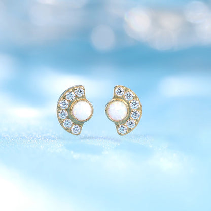 Limerencia Hypoallergene G23 Implantatqualität Titan Schraubverschluss Ohrringe Tragus 20G Helix F136 Piercingstecker für empfindliche Ohren Knorpel (Sonne Mond Gold)
