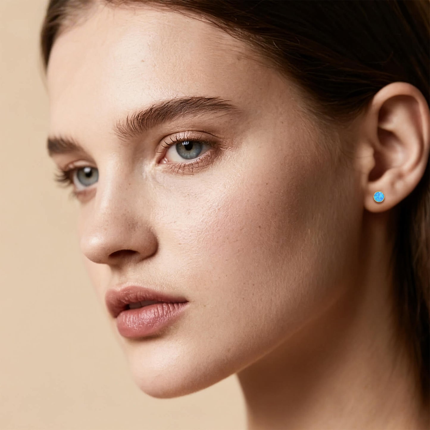 Boucles d'oreilles titane Limerencia, clous d'oreilles opale blanc/bleu/noir, grade implant F136, adaptés aux oreilles sensibles hommes et femmes