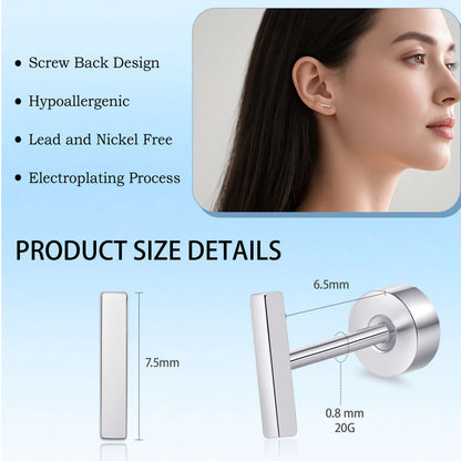 Limerencia Titan Steckohrringe, F136 Implantat-Titanohrringe für Damen und Herren mit empfindlichen Ohren