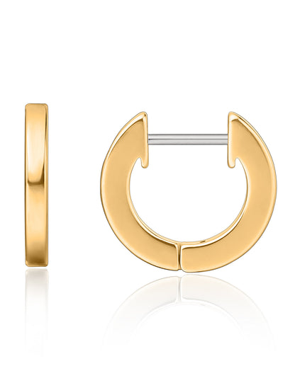 Limerencia Boucles d'oreilles anneaux huggie en titane pur G23 hypoallergéniques pour femmes aux oreilles sensibles (argenté)