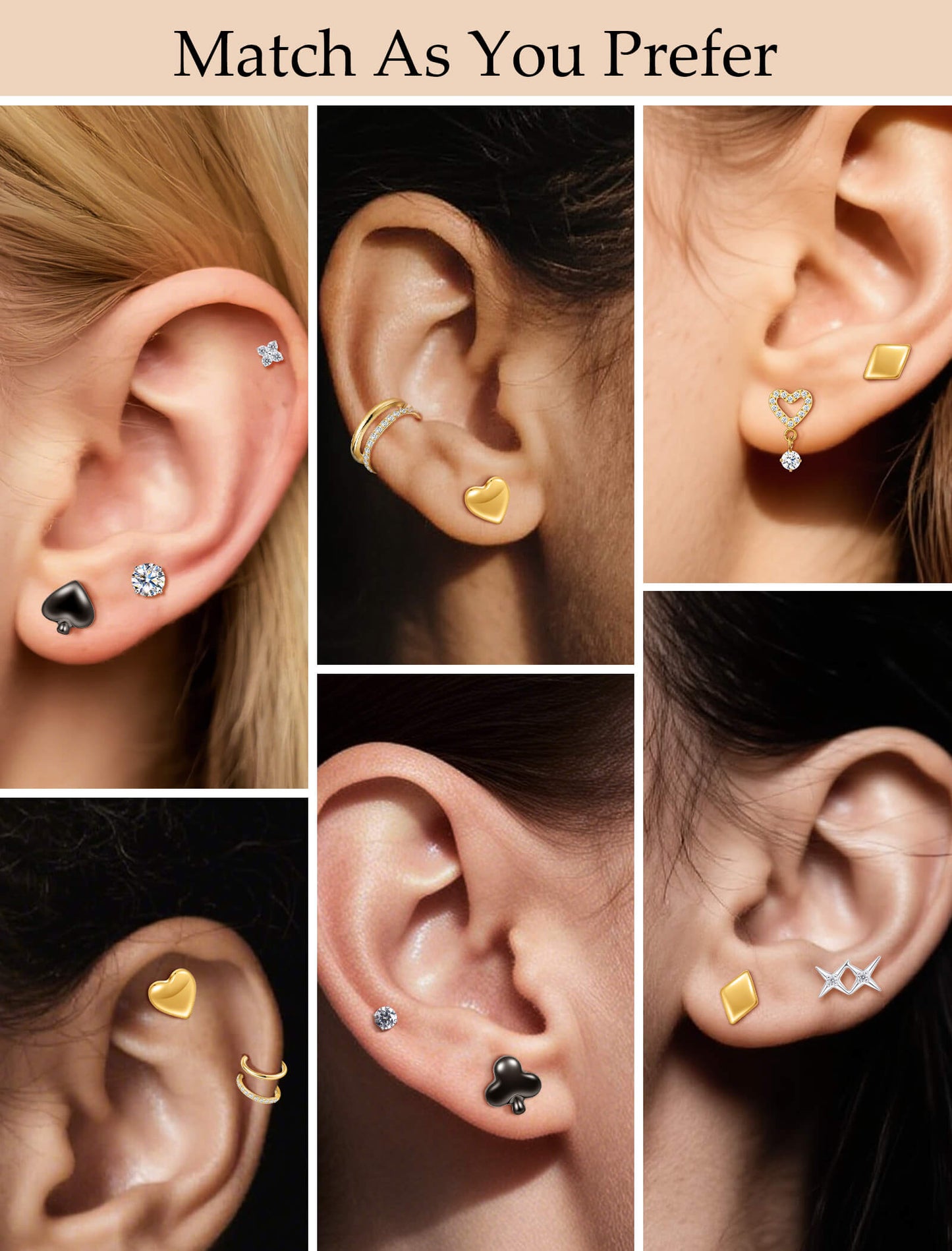 Limerencia Titanium Earring Studs, Implant Grade F136 Earrings with CZ Screw Back Hypoallergenic for Women and Men Sensitive Ears Jewelry Gift