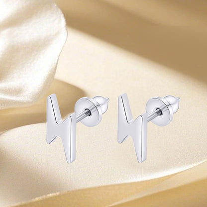 Limerencia Titanium Women Flatback Earrings,Lightning Bolt Stud Earrings|Cute and Fashionable Earrings Suitable for Both Men and Women,Suitable for Sensitive Ears