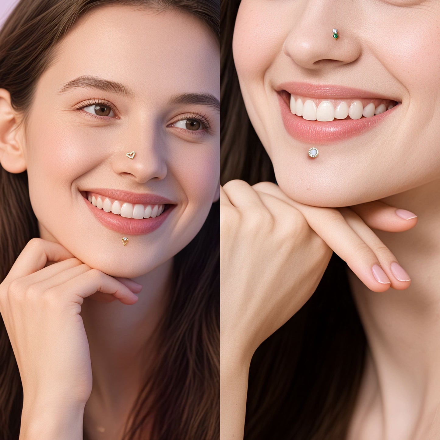 Limerencia 18G Titan-Körperschmuck, 2 Stück hypoallergene Innengewinde-Flachrücken-Ohrstecker für Tragus, Nase, Helix, Conch, Lippe, Labret und Knorpelpiercing für Damen & Herren, rundes Zirkoniadesign