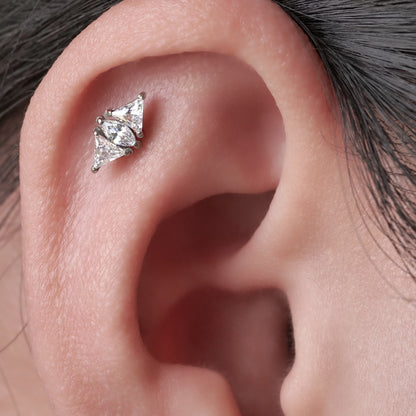 Limerencia Hypoallergene G23 Implantatgrad Titan Schraubverschluss Ohrringe Tragus 20G Helix F136 Piercingstecker für empfindliche Ohren Knorpel (Diamant)