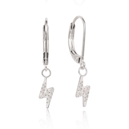 Boucles d’oreilles Limerencia à fermoir levier en titane G23, boucles pendantes goutte pour femme, boucles mode en titane F136, bijou hypoallergénique cadeau – motif éclair