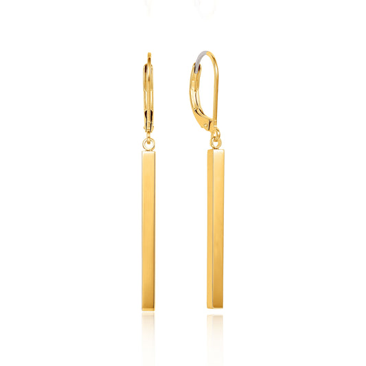 Orecchini pendenti a leva titanio G23 Limerencia, gioielli moda donna titanio F136 ipoallergenico, regalo / barra verticale
