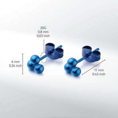 Limerencia G23 Aretes Hipoalergénicos de Titanio Puro | Pequeños Aretes de Bola Trinity | Minimalistas, Grado de Implante F136 | Adecuados para Orejas Sensibles Joyería Delicada (6mm, Plata)