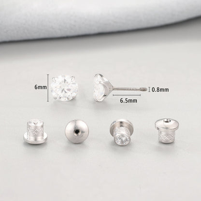 Limerencia Moissanite Stud Earrings, F136 Titanium Screw Back Earrings, D Color VVS1 Clarity Lab-created Moissanite Earrings, Hypoallergenic G23 Pure Titanium for Women Men Sensitive Ears