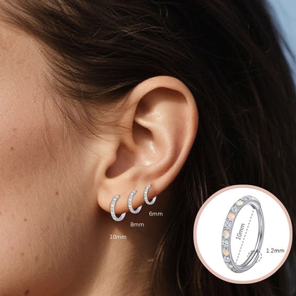 limerencia Nose Ring Hoop, Titanium Nose Ring for Women Men--Turquoise+Opal CZ