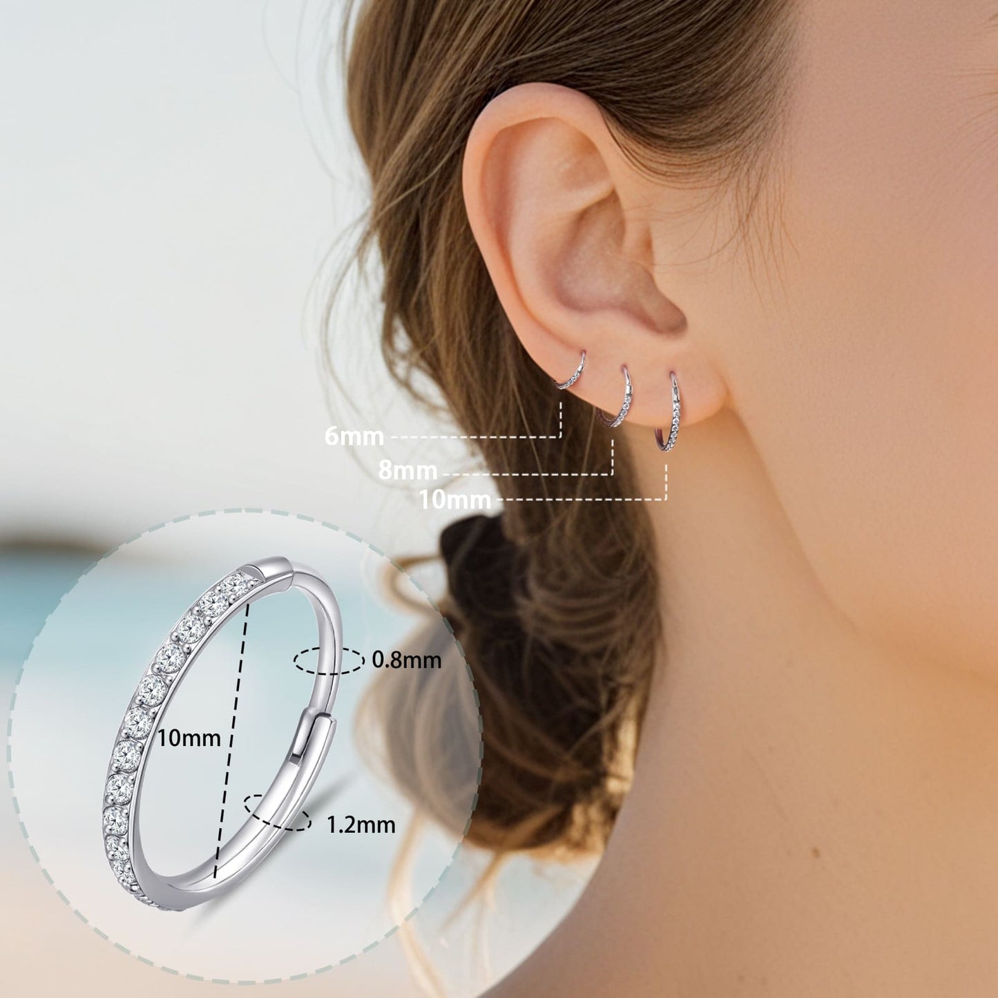 Limerencia Nasenring Reifen, Titan Nasenring für Damen und Herren – seitlicher Zirkonia
