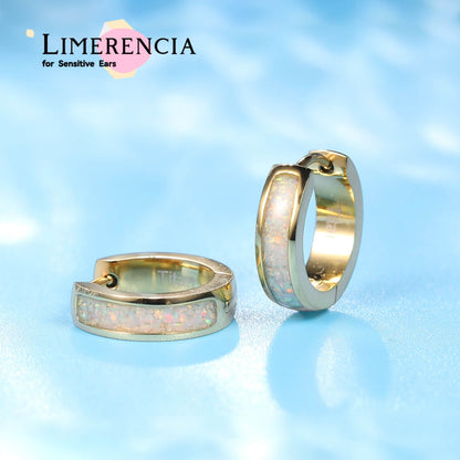 Pendientes aro ancho grueso hipoalergénicos de titanio puro G23 Limerencia | Pendientes de circón | Para mujer con circonita 5A incrustada brillante, aptos para oídos sensibles