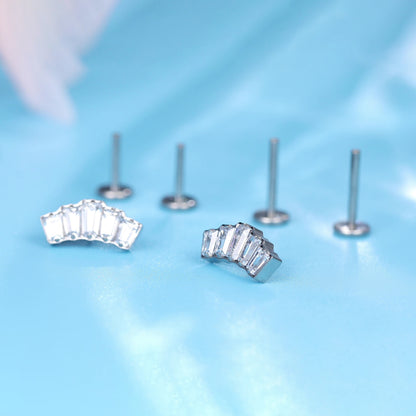 limerencia G23 Hipoalergénicos Aretes de Perno Plano de 18 g | Aretes de titanio de grado de implante F136 Press Fit sin rosca a presión para cartílago, hélice, labret, labio, Monroe, tragus