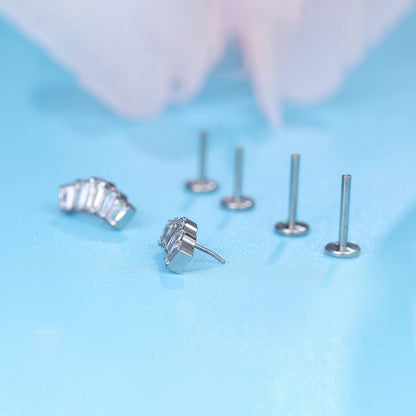 limerencia G23 Hipoalergénicos Aretes de Perno Plano de 18 g | Aretes de titanio de grado de implante F136 Press Fit sin rosca a presión para cartílago, hélice, labret, labio, Monroe, tragus