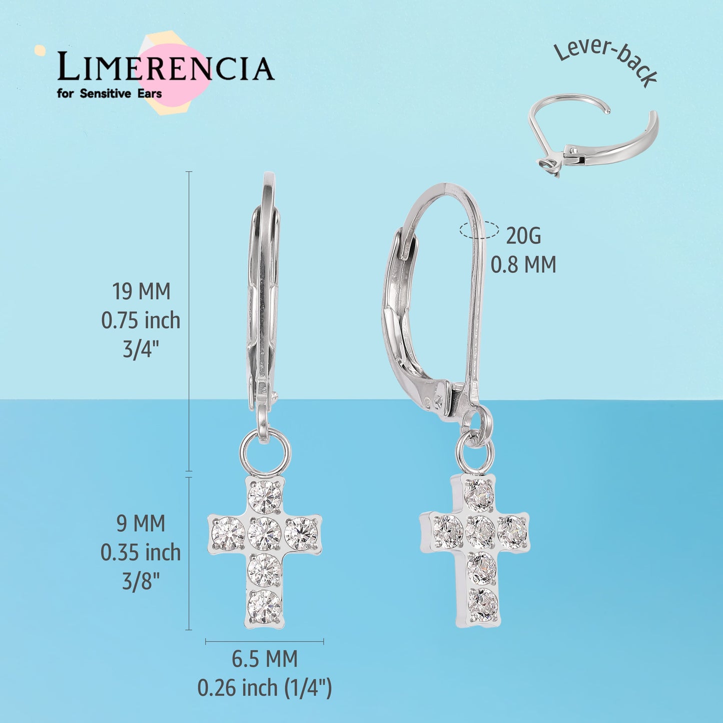 Limerencia G23 Titanium Leverback Earrings Dangle Drop Earrings for Women Fashion F136 Titanium Earrings Hypoallergenic Jewelry Gift/cross
