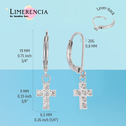 Limerencia G23 Titanium Leverback Earrings Dangle Drop Earrings for Women Fashion F136 Titanium Earrings Hypoallergenic Jewelry Gift/cross