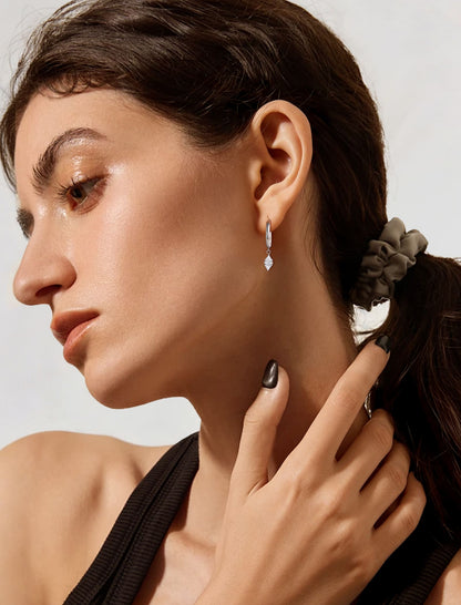 Pendientes aro colgantes Limerencia, pendientes gota de titanio grado implantable F136 para mujer, pendientes colgantes largos con circonia cúbica CZ para oídos sensibles