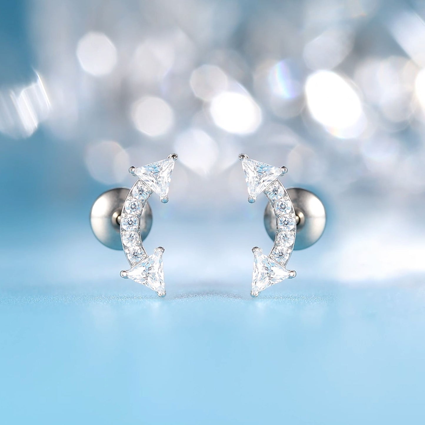 Limerencia Pendientes Hipoalergénicos de Titanio Grado Implante G23 con Cierre de Rosca para Tragus 20G Helix F136 Poste de Piercing para Orejas Sensibles Cartílago (Escalador Trepador)