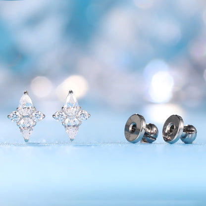 Limerencia F136 Aretes de titanio puro hipoalergénicos de grado implante, pequeños y delicados aretes de circonita cúbica G23 para orejas sensibles de mujer