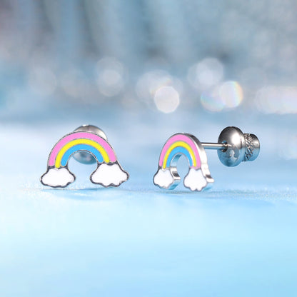 Limerencia Hypoallergene G23 Implantatqualität Titan Schraubverschluss Ohrringe Tragus 20G Helix F136 Piercingstecker für empfindliche Ohren Knorpel (Regenbogen)