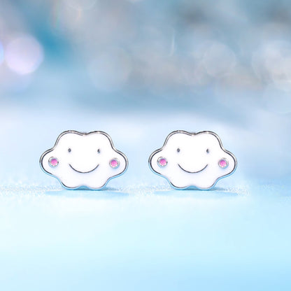 Limerencia Boucles d'oreilles à vis en titane de grade implantaire G23 hypoallergénique, tige de piercing F136 20G pour tragus, hélix, cartilage et oreilles sensibles (nuage souriant)