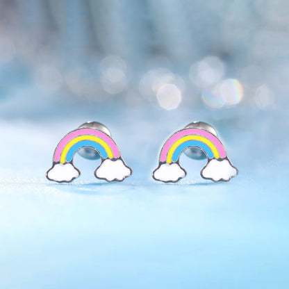 Limerencia Hypoallergene G23 Implantatqualität Titan Schraubverschluss Ohrringe Tragus 20G Helix F136 Piercingstecker für empfindliche Ohren Knorpel (Regenbogen)